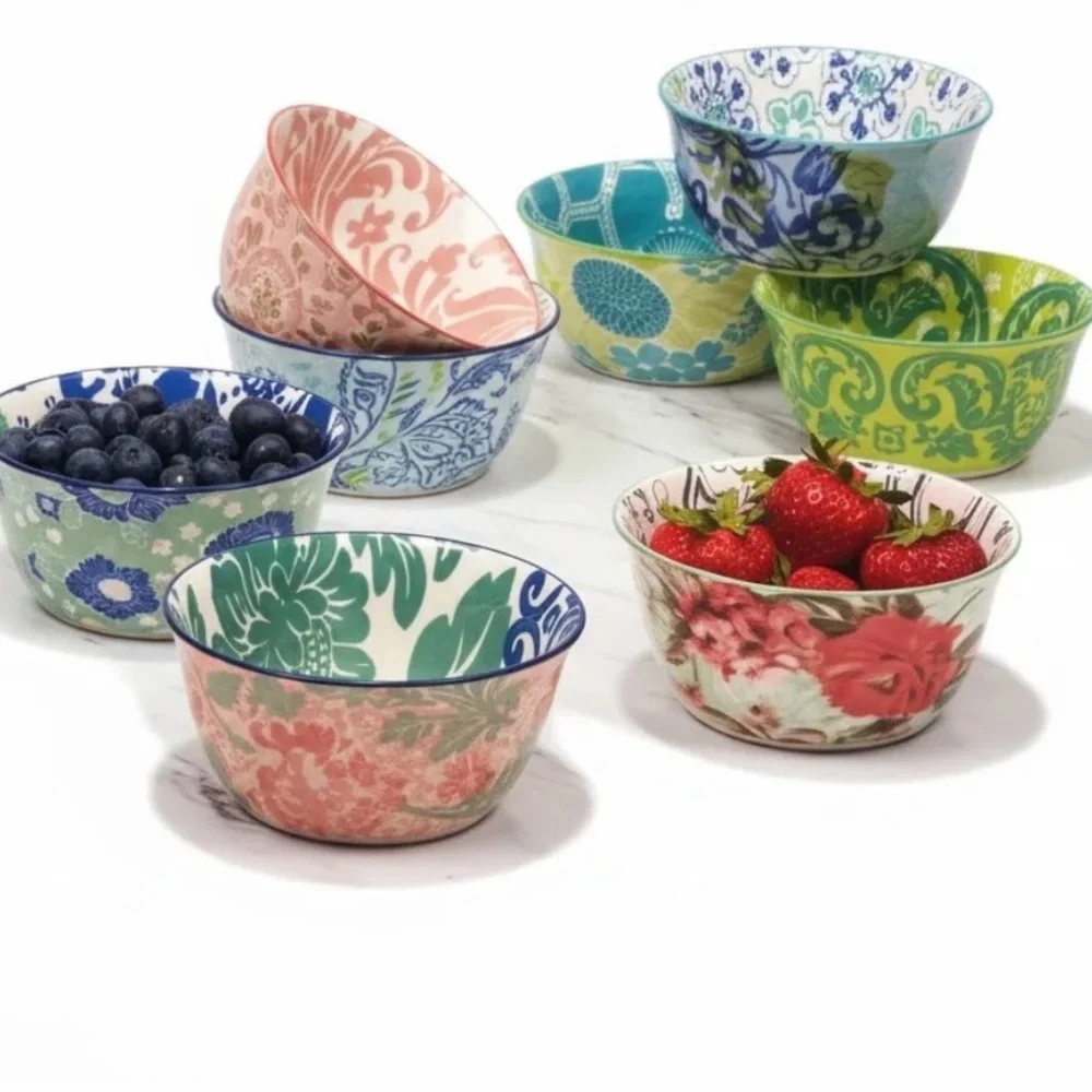 Provence Floral Stoneware Bowl Set - Multicolor (10 pc) - Picture 4 of 5